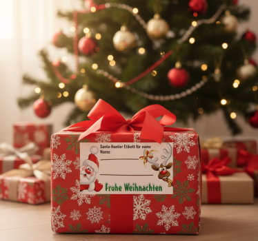Weihnachtsaufkleber santa-rentier etikett für namen - TenStickers