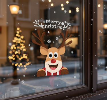 Weihnachtsaufkleber weihnachtsrentier - TenStickers
