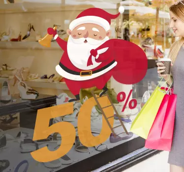 Schaufensteraufkleber Weihnachten Weihnachtsmann - TenStickers