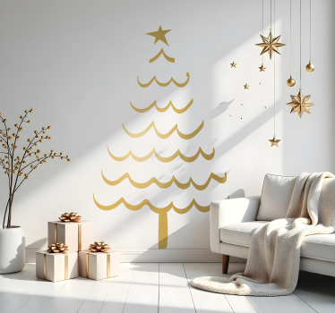 Weihnachtssticker handgezeichneter baum - TenStickers