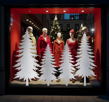 Schaufensteraufkleber Weihnachten Winterbäume - TenStickers