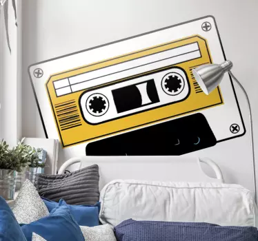 Weiß gelbe Kassette Aufkleber - TenStickers