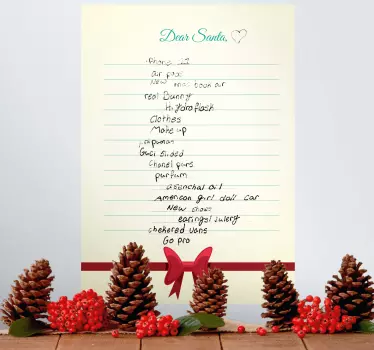 Whiteboard folie weihnachtsmann liste vorlage - TenStickers
