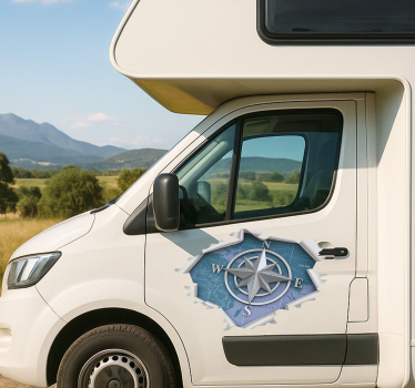 Wohnmobil aufkleber 3d effekt kompassrose - TenStickers