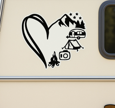 Wohnmobil aufkleber abenteuer herz komposit - TenStickers