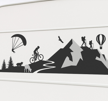 Wohnmobil Aufkleber alle bergsportarten - TenStickers