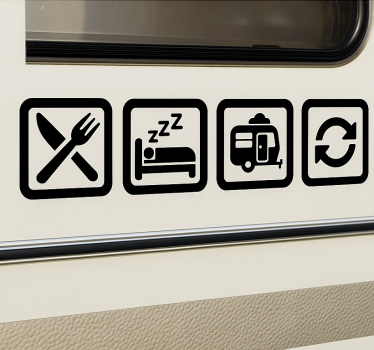 Wohnmobil Aufkleber essen, schlafen, wohnwagen, wiederholen - TenStickers