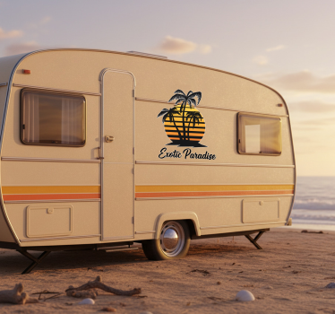 Wohnmobil aufkleber exotischer paradies sonnenuntergang - TenStickers
