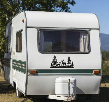 Wohnmobil aufkleber familie von waldhirschen - TenStickers