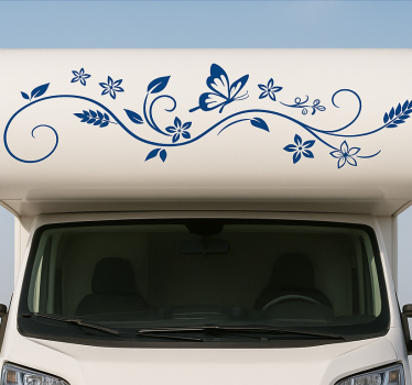 Wohnmobil aufkleber himmelblauer schmetterlingsschmuck - TenStickers