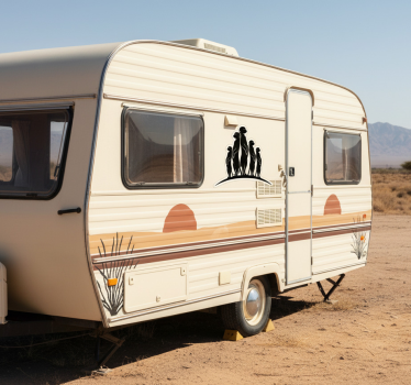 Wohnmobil aufkleber neugierige erdmännchen familie - TenStickers