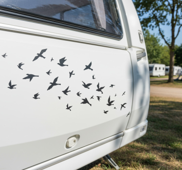 Wohnmobil aufkleber schwebende vogelschar - TenStickers