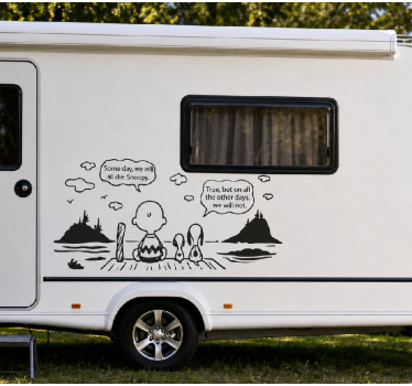 Wohnmobil Aufkleber snoopy und charlie lake - TenStickers