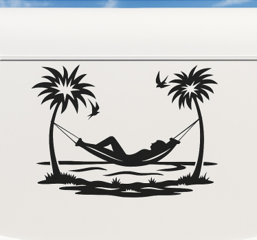 Wohnmobil aufkleber strandleben hängematte - TenStickers