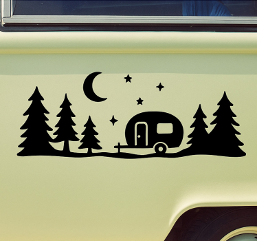 Wohnmobil aufkleber wald und nachthimmel - TenStickers