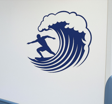 Wohnmobil aufkleber welle und surfer - TenStickers