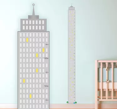 Wolkenkratzer Messlatte Sticker - TenStickers