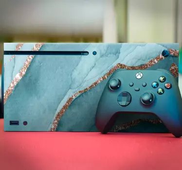 Xbox Folie Cyan- und goldmarmor-optik - TenStickers