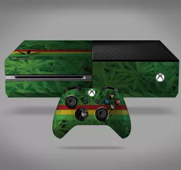 Xbox skin mit grünem blattdesign - TenStickers