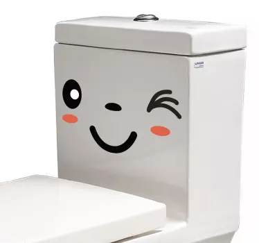 WC Aufkleber Zwinkerndes Gesicht - TenStickers