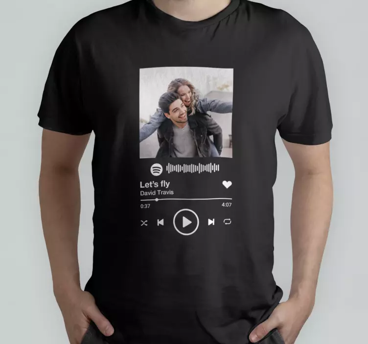 Spotify mit text und Bild T-Shirt - TenStickers