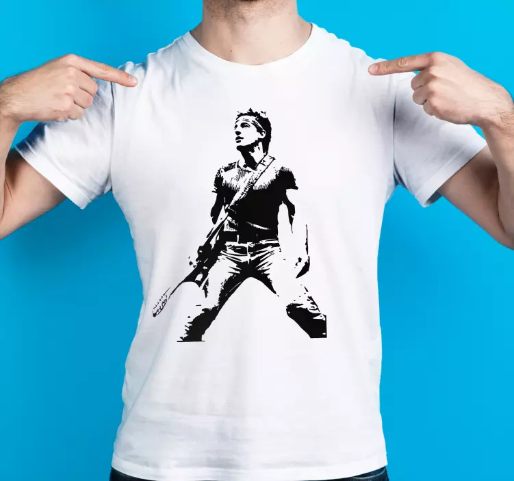 Bruce springsteen schwarzes weißes individuelles T-Shirt - TenStickers