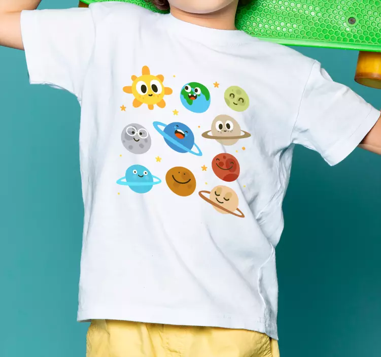 Kinder T Shirt planetencharaktere - TenStickers