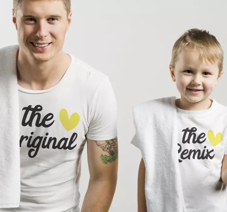 Vater und Sohn T Shirts original remix gelbes herz - TenStickers