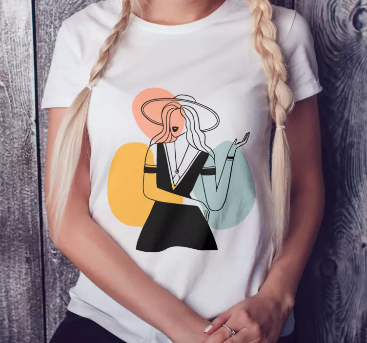 Original T Shirt abstrakte geometrische frau - TenStickers