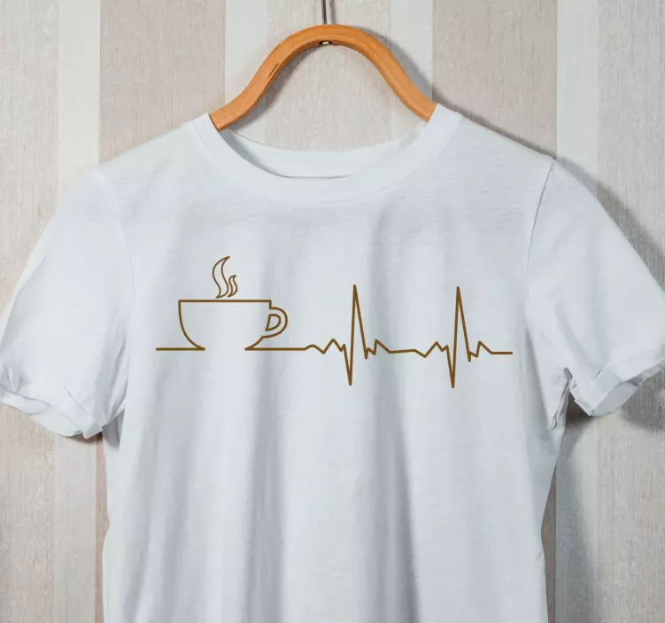 Original T Shirt kaffee-herzschlag-design - TenStickers