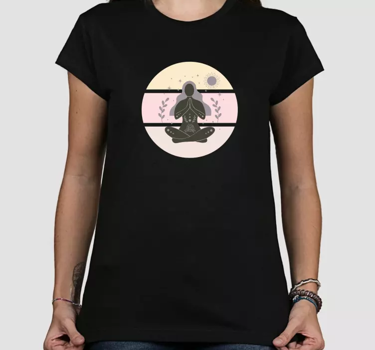 Original T Shirt meditative frauensilhouette - TenStickers