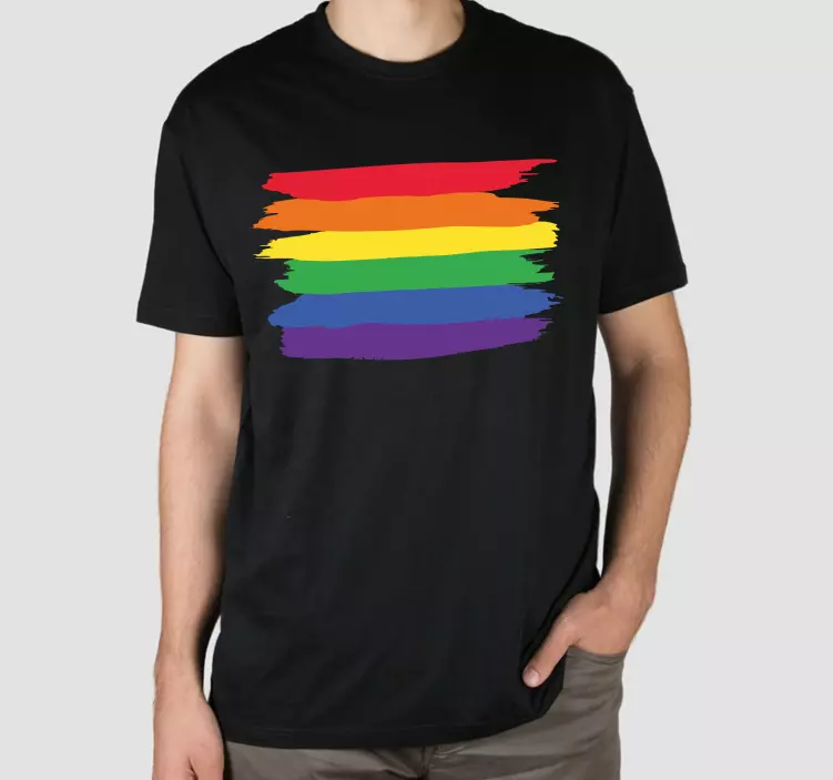 Original T Shirt regenbogen farbstreifen - TenStickers