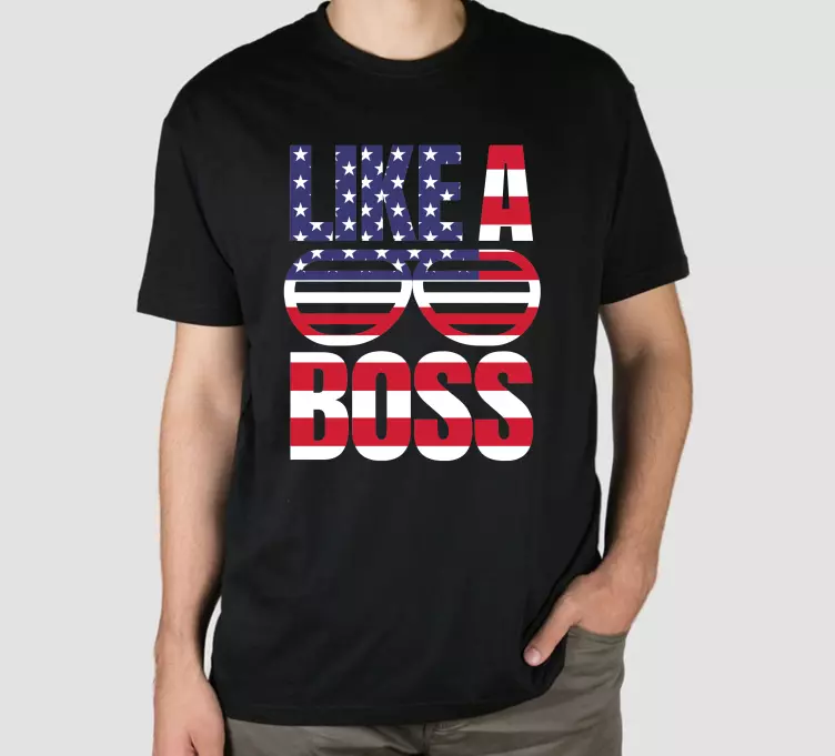 Original T Shirt wie eine us-flagge im boss-stil - TenStickers