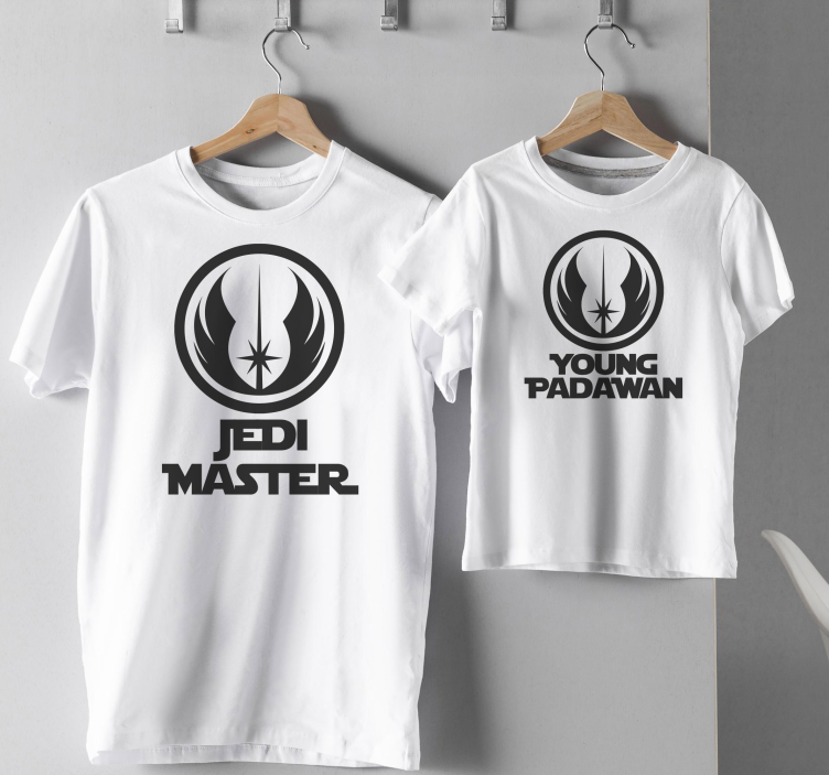 Vater Sohn T Shirt Jedi Meister und Padawan - TenStickers