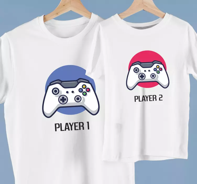 Vater Sohn T Shirt Player 1 & 2 - TenStickers