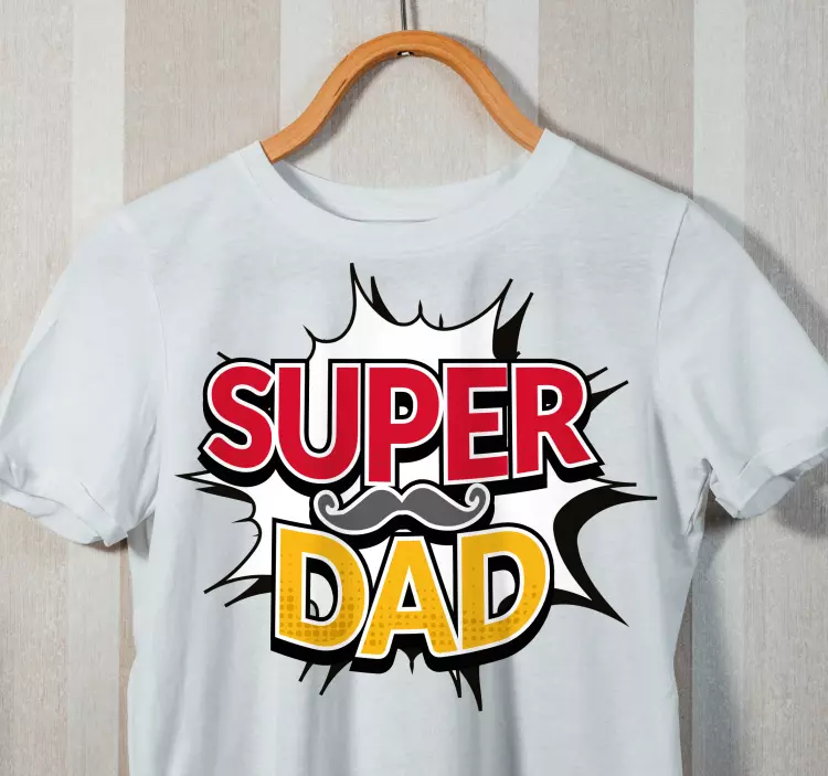 Vater Sohn T Shirt Super Dad Schnurrbart - TenStickers