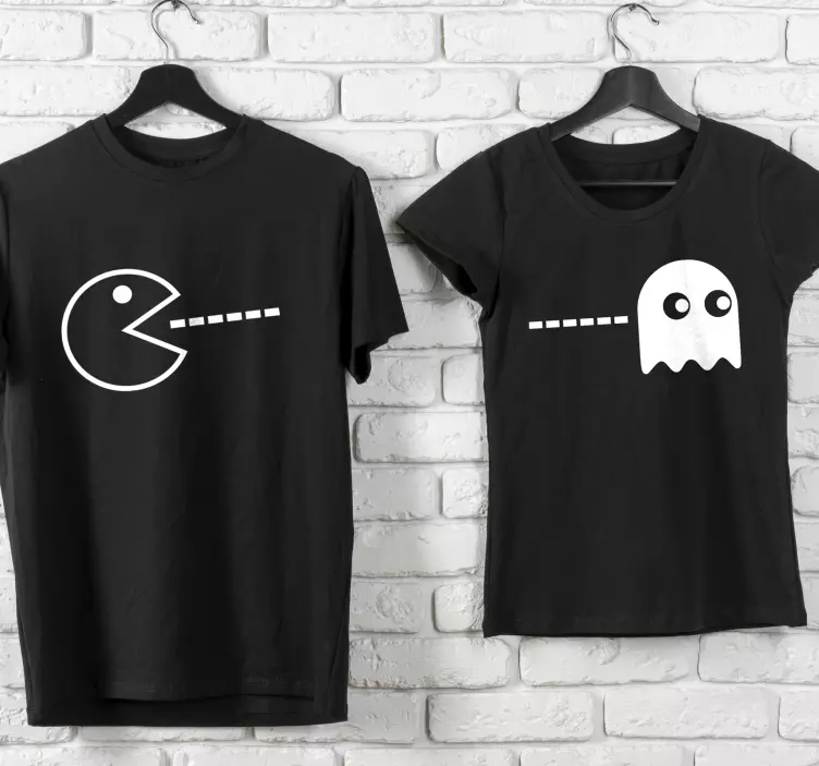 Pacman und Geist Partner T Shirts - TenStickers