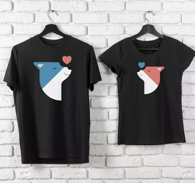 Partner T Shirts süße verliebte Hunde - TenStickers