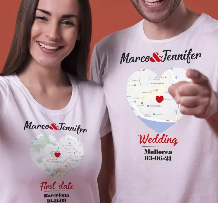 Partner T Shirts First Date Karte - TenStickers