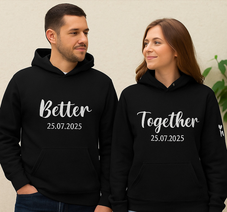 hoodie besser zusammen benutzerdefiniertes datum - TenStickers