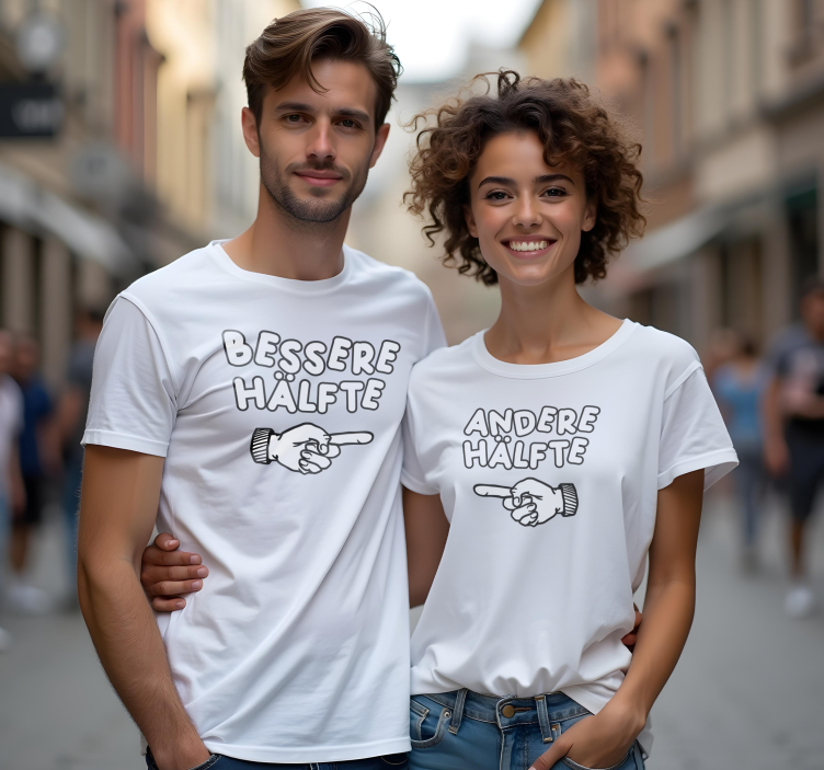 Pärchen T Shirts bessere hälfte und andere hälfte - TenStickers