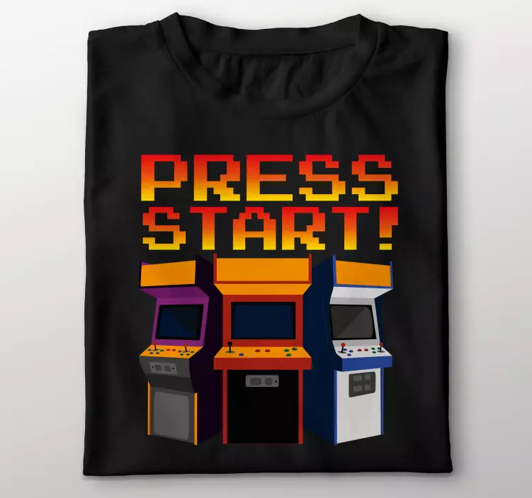 Drücken Sie start arcade-automaten individuelles T-Shirt - TenStickers