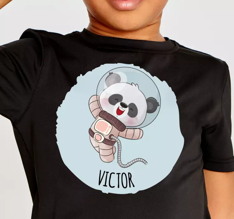 T-Shirt Baby Süßer panda für jungen mit Namen - TenStickers