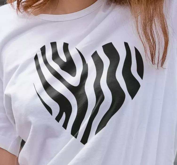 T Shirt Zebra Zebradruck herz - TenStickers