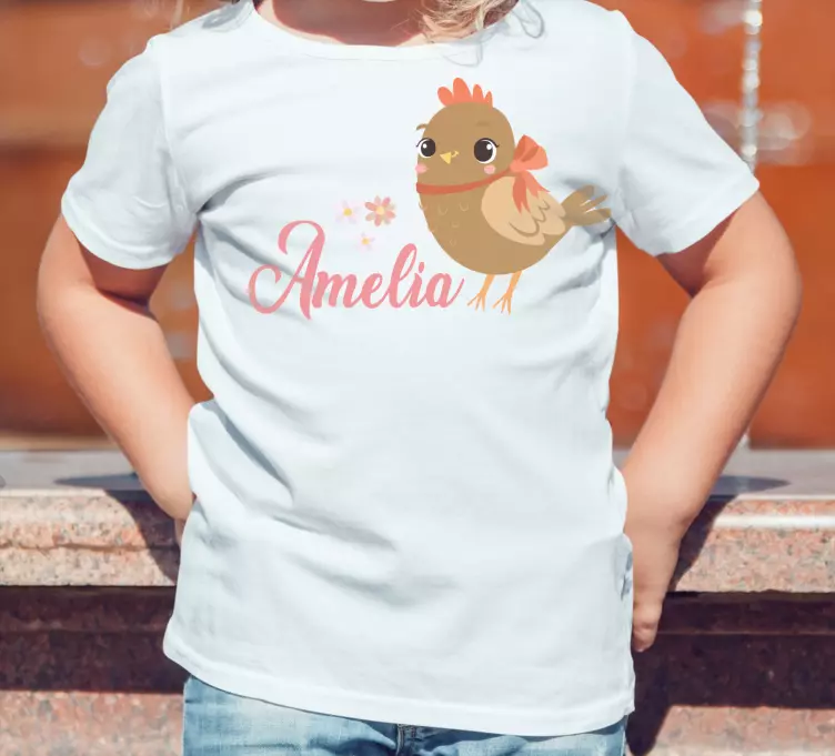 T-Shirt Baby braunes küken mit namen - TenStickers