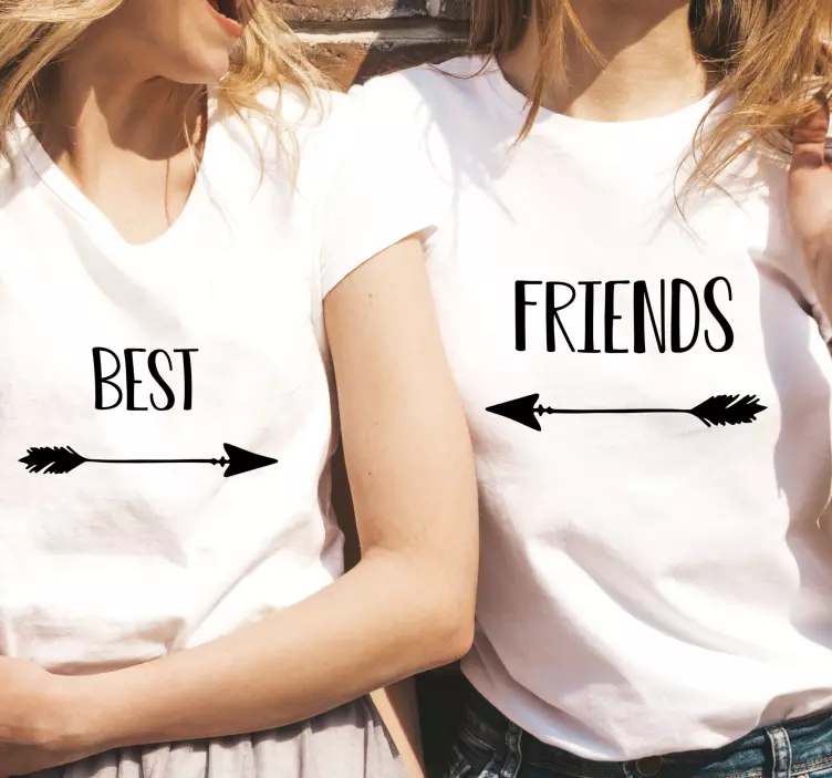 Benutzerdefiniertes T-Shirt mit pfeil der besten Freunde - TenStickers