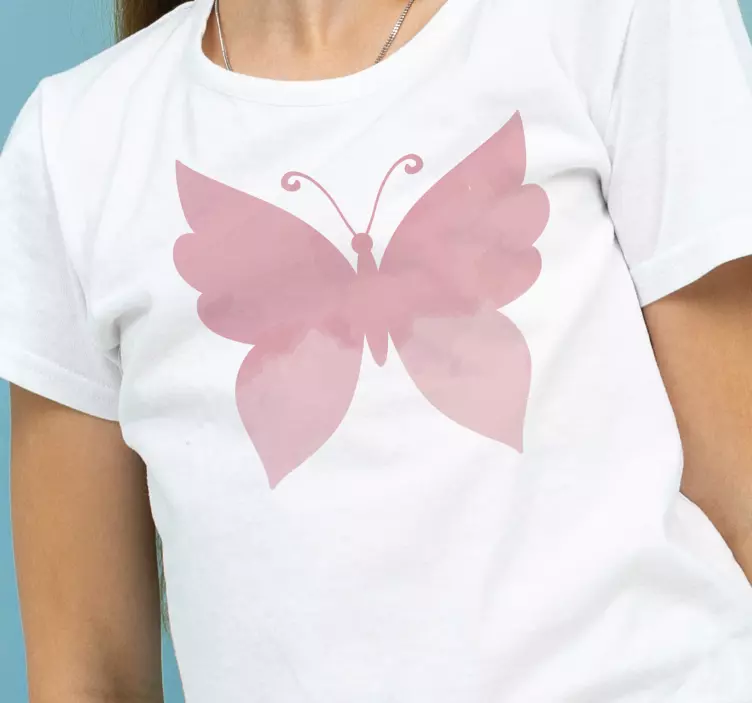 T Shirt Schmetterling Rosa Schmetterlinge - TenStickers