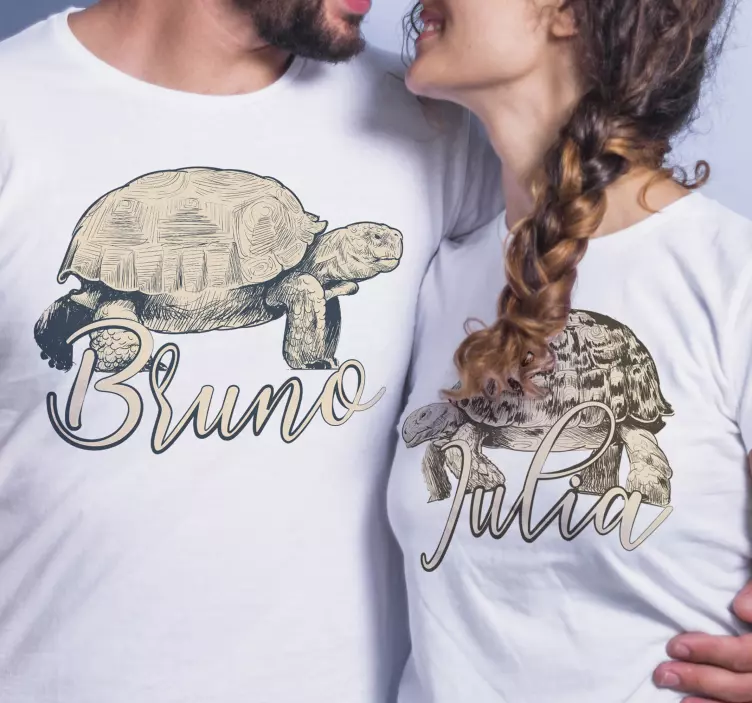 Partner T Shirts Schildkröten mit Namen - TenStickers