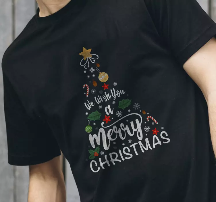 Weihnachts T Shirt Weihnachtsbaum mit Text - TenStickers
