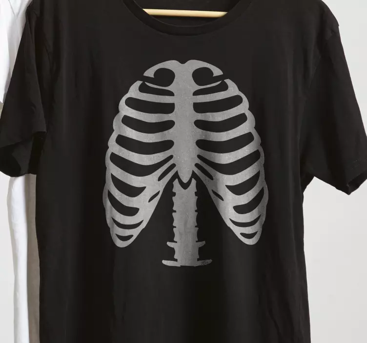 T Shirt Halloween Rippenskelett - TenStickers